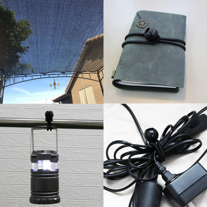 Bungee Balls 6 Inch,Black Bungee Cord for Canopy Tarp, UV Resistant,50-Piece 6 inch X 1 inch Ball