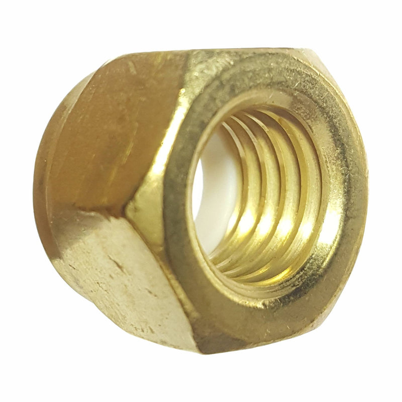 Fastenere Nylon Insert Hex Lock Nuts 3/8"-16 Solid Brass Alloy Steel Grade 360, Plain Finish, Corrosion-Resistant, Durable Hardware Nuts for Secure Fastening, Locking Nut, (25-Pack) 3/8-16 (25 Pack)