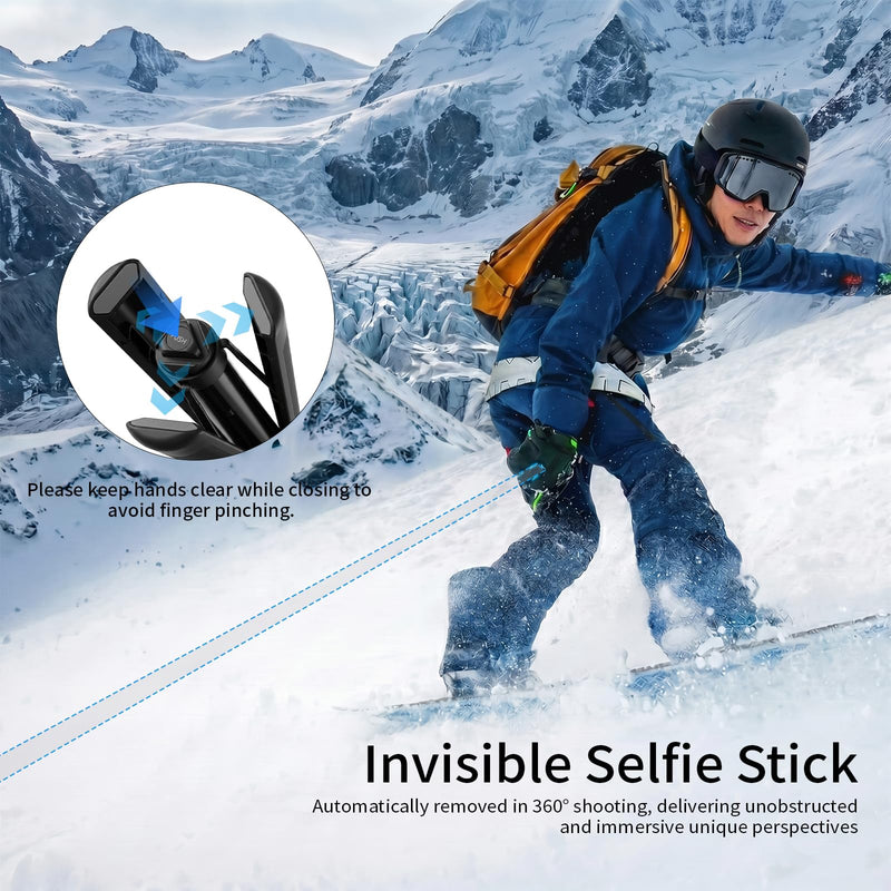 Camera Protective Kit Compatible with insta 360 x5 accessories Starter Kit include（Silicone Case,Screen Protector,Lens Guard,1.2M Invisible Selfie Stick with Tripod）for 360 X5 Action Camera