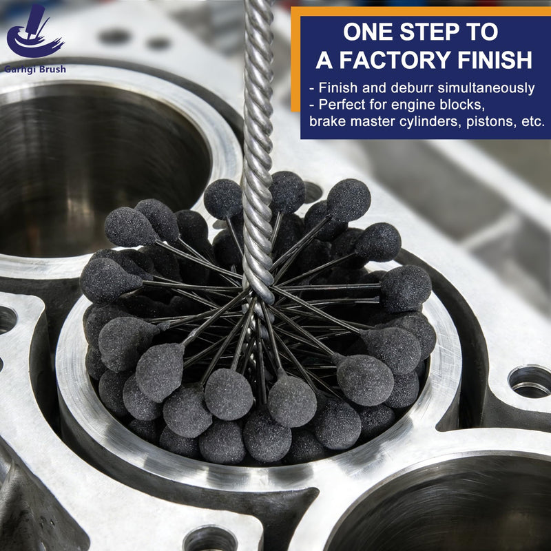 Garhgi 4-1/8"(105mm) Cylinder Hone Tool with 240 Grit Flexible Resilient Silicon Carbide Abrasive Balls for Large Stroke Engine Brake Rotors Pistons Crosshatching Deglazing on Steel Cast Iron Metal 4.125"(105mm)