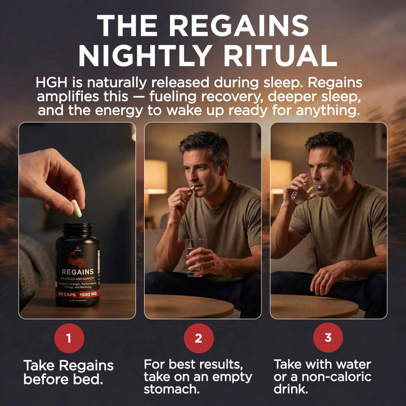 HGH Supplements for Men & Women - Regains Natural Anabolic Muscle Growth Building & Human Growth Hormone for Men, Muscle Builder for Men, Muscle Recovery Post Workout Supplement, 60 Protein Pills 60 Count (Pack of 1)