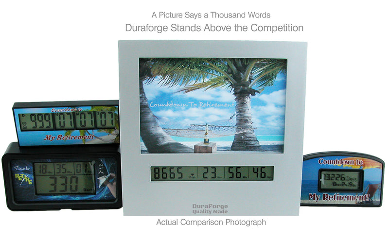 9999 Day Retirement Countdown Clock with Large Display Digital Timer & a 4x6 Picture Frame, Fun Gifts for Men or Women Change Photo & Count Down to Vacation Wedding Christmas Halloween holiday