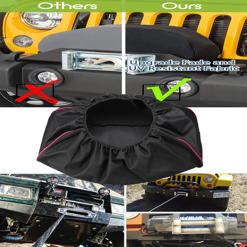 Winch Cover, Heavy Duty Waterproof Dust-Proof Winch Protection Cover, Ideal for Electric Winches 8500-17500 lbs for Jeep, ATV, Boat,Trailer,Sailboat etc,Indoor/Outdoor electric Winch Accessories.