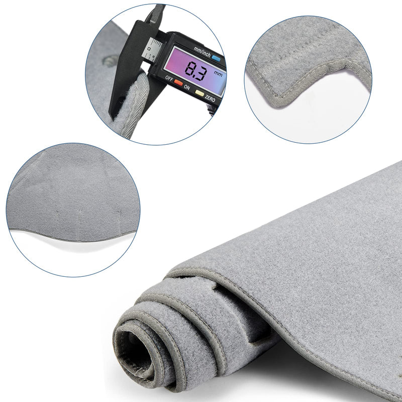 Dashboard Dash Cover Mat Carpet Compatible with 2007-2011 Toyota Camry(Grey)