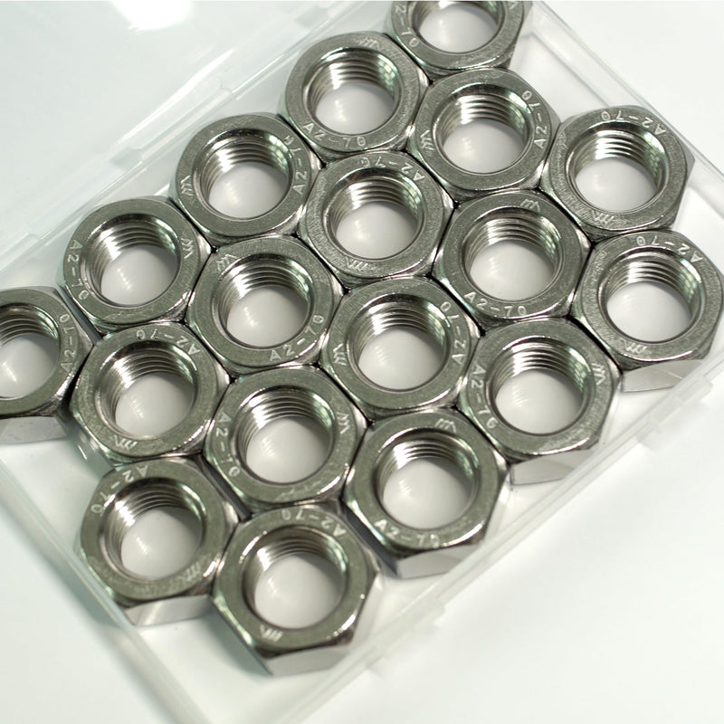 M20-2.5 Hex-Nuts (18pcs), 304 Stainless Steel (18-8), Hardware, Metric, Coarse Thread, DIN 934 M20
