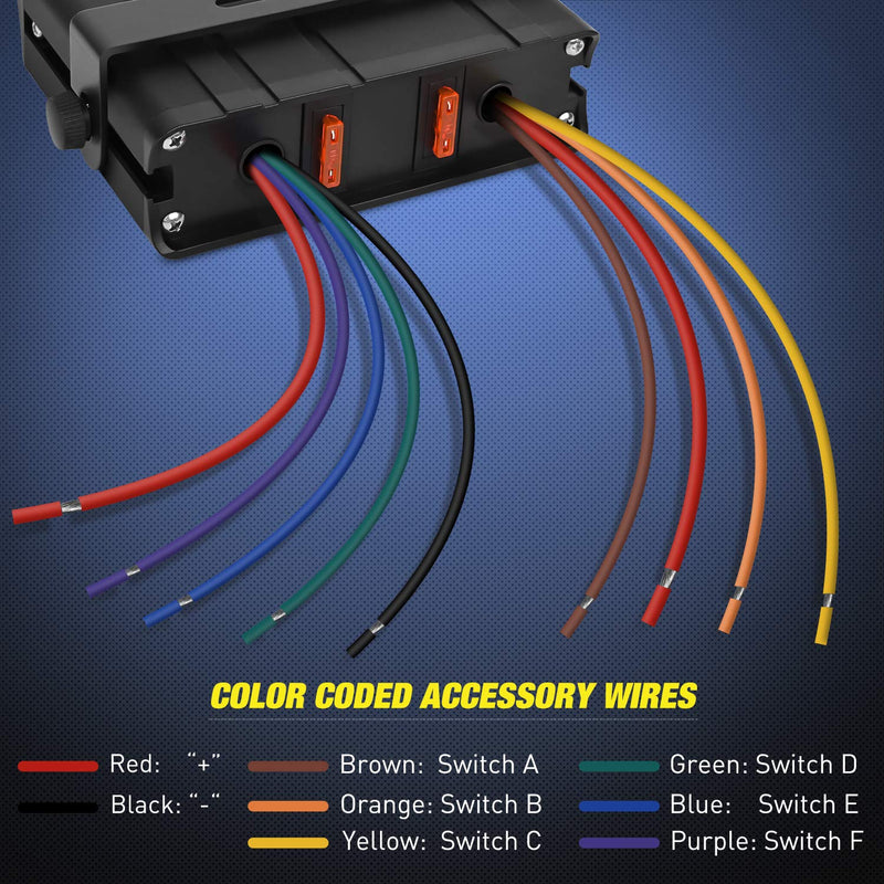 Nilight - 6 Gang Rocker Switch Box SPST Toggle Switch Panel 12V 24V 20A Switch Panel 60Amp Max for Automotive Cars Vehicles Boats RVs Campers SUVs 6 Gang Switch Box