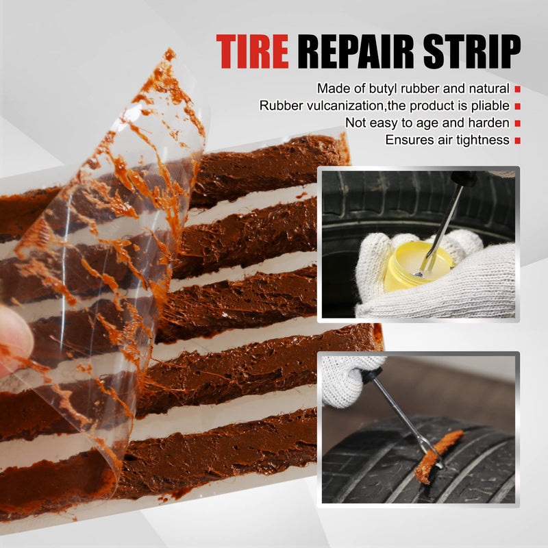 Economical Tire Repair Kit to Fix Punctures and Plug Flats, 10-Piece Value Pack, Ideal for Cars, Trucks, Motorcycles, ATV, with Storage case 10PCS
