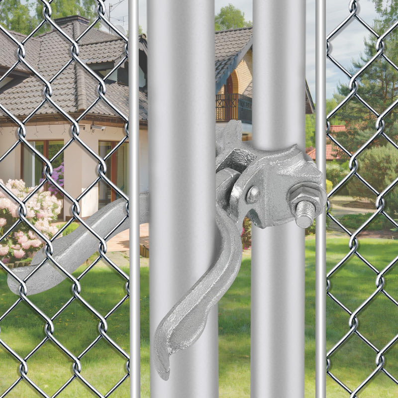 1-7/8" x 2-7/8" Chain Link Fence Gate Fork Latch, Commercial Heavy Duty, Malleable， Galvanized Farm Fence Lock with Hole for Padlock (1-7/8" x 2-7/8")