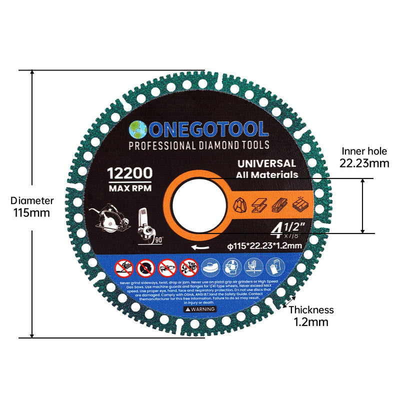 4-1/2 inch Indestructible Cutting Discs for Angle Grinder 7/8" Blades Cut Off Wheels Diamond Tool Metal rebar Porcelain Tile Granite Marble Smooth Cutter (10pcs) 4-1/2" 10