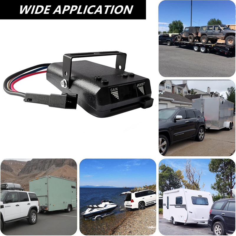 Trailer Brake Controller, Time-Delay Brake Controller for 1-4 Axles, Digital Brake Controller, Easily Control Trailers with 1-4 Axles, for Light-Duty and Occasional Towing