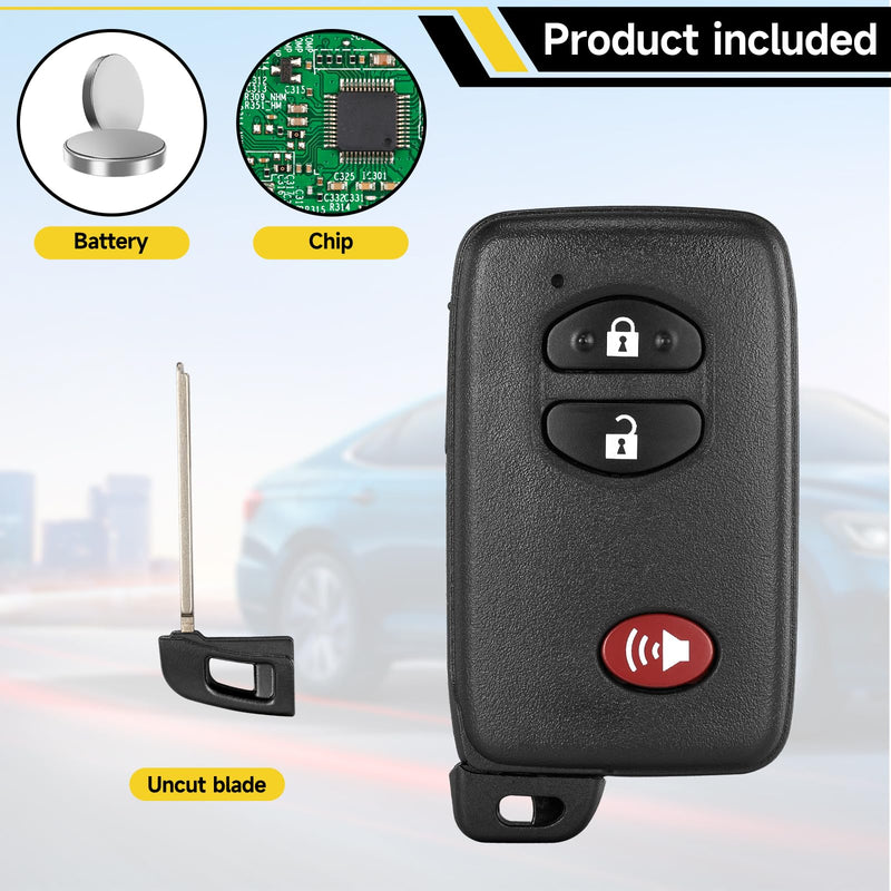 Smart Key Fob Replacement Fits for Toyota Venza 2009-2016 Prius 2010-2015 Prius C 2012-2014 Prius V 2010-2016 Scion TC 2011-2016 4Runner 2010-2019 Car Keyless Entry Control Remote HYQ14ACX 89904-47230