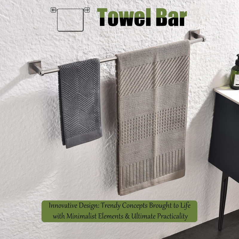 Miyili 30-Inch Bathroom Towel Bar, Durable Brushed SUS 304 Stainless Steel Wall Mounted Bath Towel Holder, Total Length 32-Inch