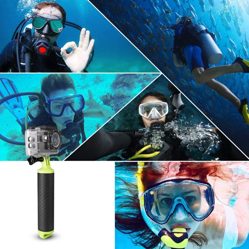  [AUSTRALIA] - WOLFANG Action Camera Floating Hand Grip Camera Handle Waterproof Monopod Hand Grip Float Stick Selfie Floating for Action Camera Sports Camera