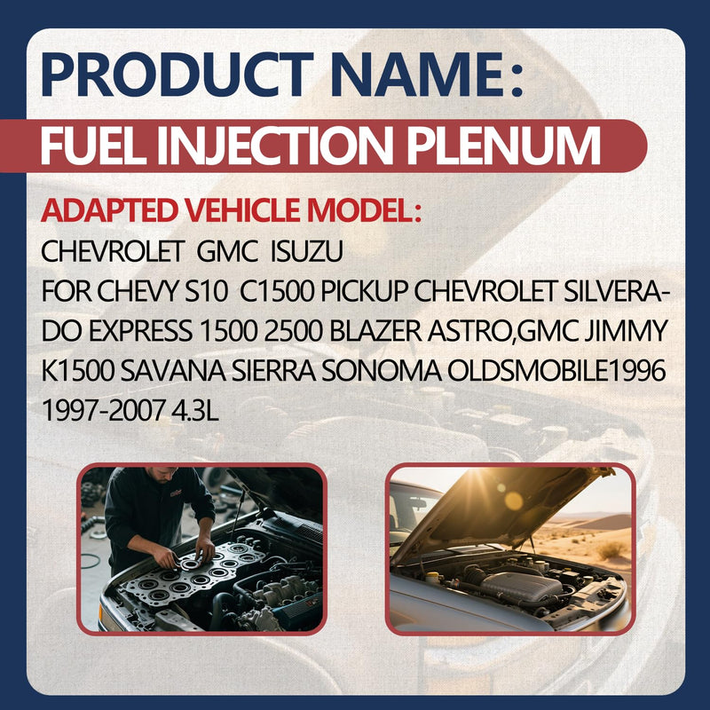 MS95816 95816 MS 95816 Intake Plenum Gasket Compatible with Chevy S10 C1500 Pickup Blazer Astro,for GMC Jimmy K1500 Savana Sierra Sonoma Oldsmobile1996 1997-2007 4.3L