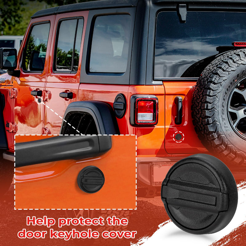 Strong Magnet Keyhole Covers Compatible with 2018-2025 Jeep Wrangler JL and Gladiator JT Front Door, Door Lock Covers for Keyhole Protection (Classic) Classic
