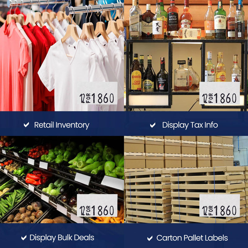 1812 White Pricing Labels for Garvey 18-6 One Line Price Gun – 11 Rolls – 14,000 Price Marking Labels 1 Sleeve - 11 Rolls - White