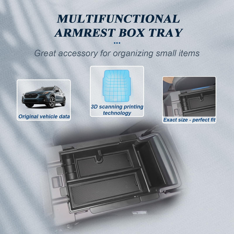 BIBIB0 2Pack 2024 2025 Crosstrek Center Console Organizer for 2023-2026 Subaru Crosstrek&2024+ Impreza Console Trays 2024 Crosstrek Insert Glove Pallet Organizer 2026 Crosstrek Hybrid Double Layers Double Layers-2Pack