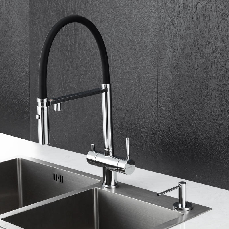 Gappo Soap Dispenser for Kitchen Sink Polished Chrome, Stainless Steel Countertop Pump, Built in Sink Soap Dispenser with 47" Extension Tube kit