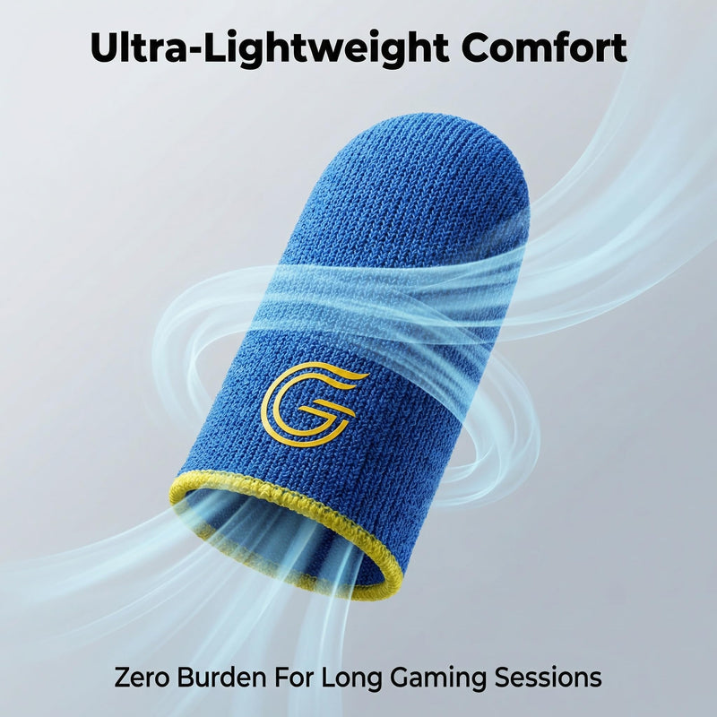 12-Pack Gaming Finger Sleeves for Mobile Gaming & Touchscreen | Carbon Fiber Material, High Sensitivity, Anti-Slip, Breathable, Ideal for Sweaty Hands, PUBG & COD Mobile FPS Games Black & Blue Combo