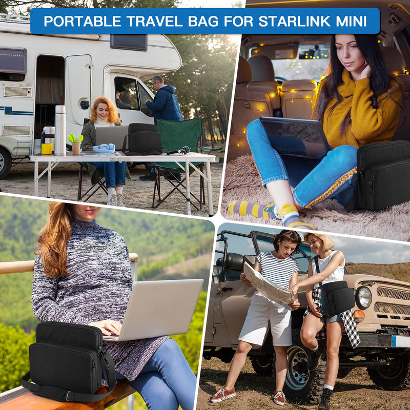 Travel Case for Starlink Mini Dish Kit Accessories, Case Only | Lightweight & Compact Carrying Bag with Shoulder Strap, Full Kit Storage and Protection, Ideal for Outdoor Travel RV Camping