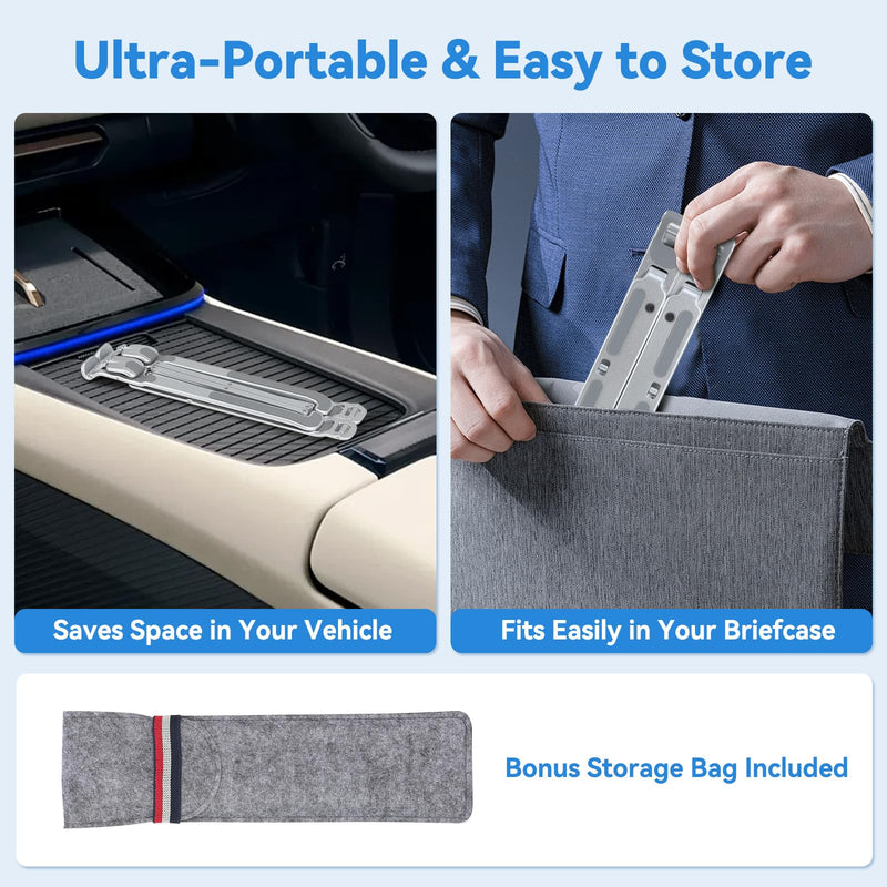 Car Laptop Mount steering Wheel Tray Holder, Height Adjustable Car Desk for Laptop iPad Computer Tablet, Foldable Portable Lap Laptop Stand for Car Vehicle Workstation for Truck SUV Tesla Motorhome Siliver