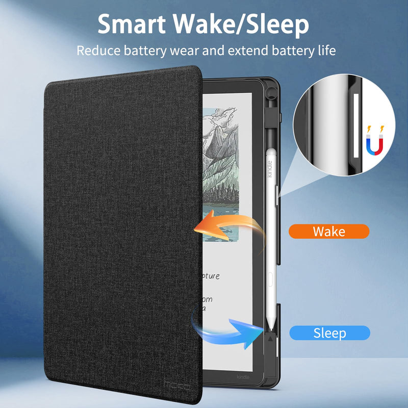 MoKo Case for 11" Kindle Scribe 3rd & Scribe Colorsoft 2025, Denim Black | with Pen Holder, Lightweight Shell Sleek Cover, Auto Wake/Sleep, Slim & light weight