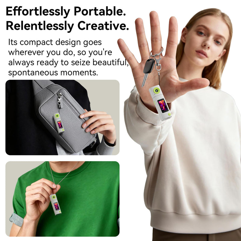 Mini Keychain Digital Camera:2K Digital Mini Camera with 16GB Card,Vintage Keychain Video Camera, 1" HD LCD Display, 400mAh Battery Portable Small Cameras with Elegant Gift Box Retro Monster