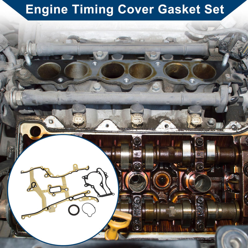 Engine Timing Cover Gasket Set TCS46156 for Chevrolet Cruze 2011-2015 Chain Case Cover Gasket Long-lasting Sealing Rubber,Metal 1 Set Yellow,Black