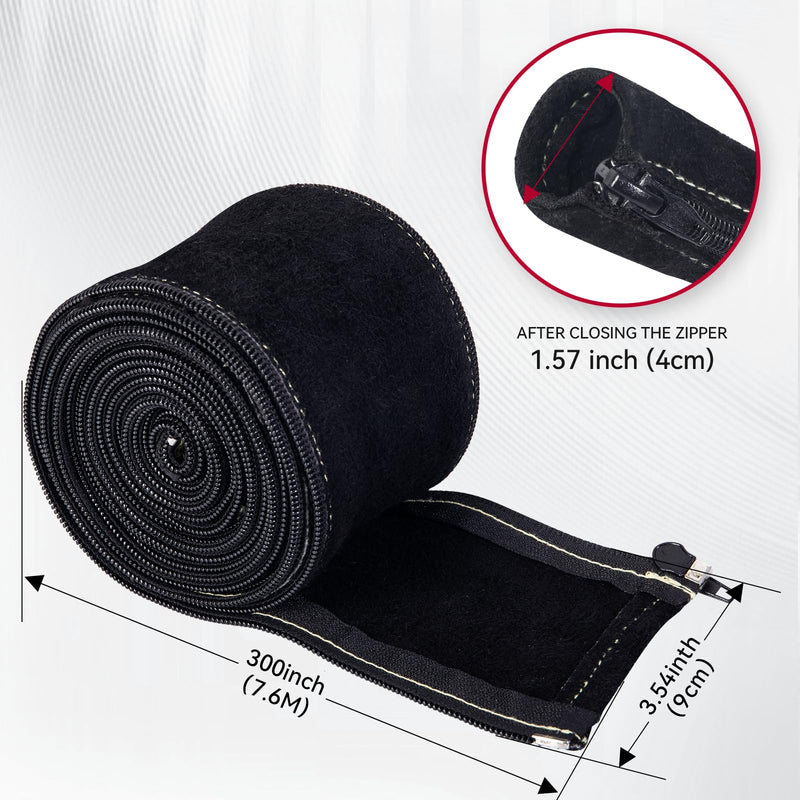 ARCCAPTAIN TIG Welding Torch Cable Cover, MIG Plasma Tig Torch Cover Resistant Leather with Zipper 7.6M (25FT) Length 25 FT(7.6M)