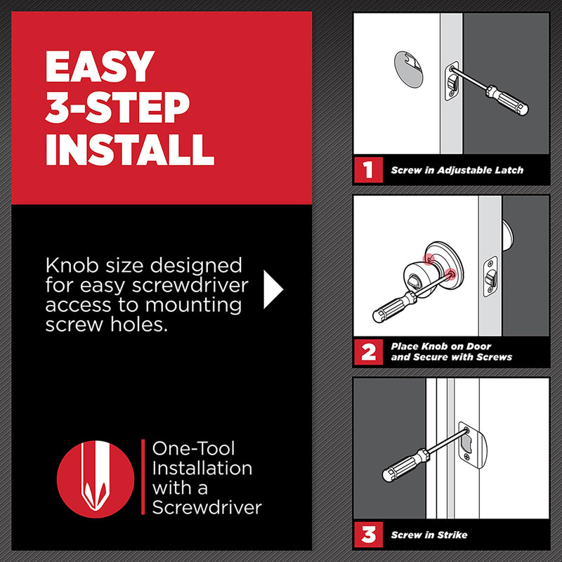 Kwikset Hancock Entry Door Knob with Lock and Key, Secure Keyed Handle Exterior, Front Entrance and Bedroom, Venetian Bronze, Pick Resistant SmartKey Rekey Security and Microban Keyed Entry