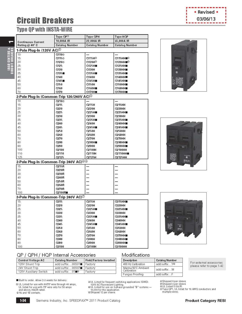 SIEMENS Q370 70-Amp Three Pole Type QP Circuit Breaker