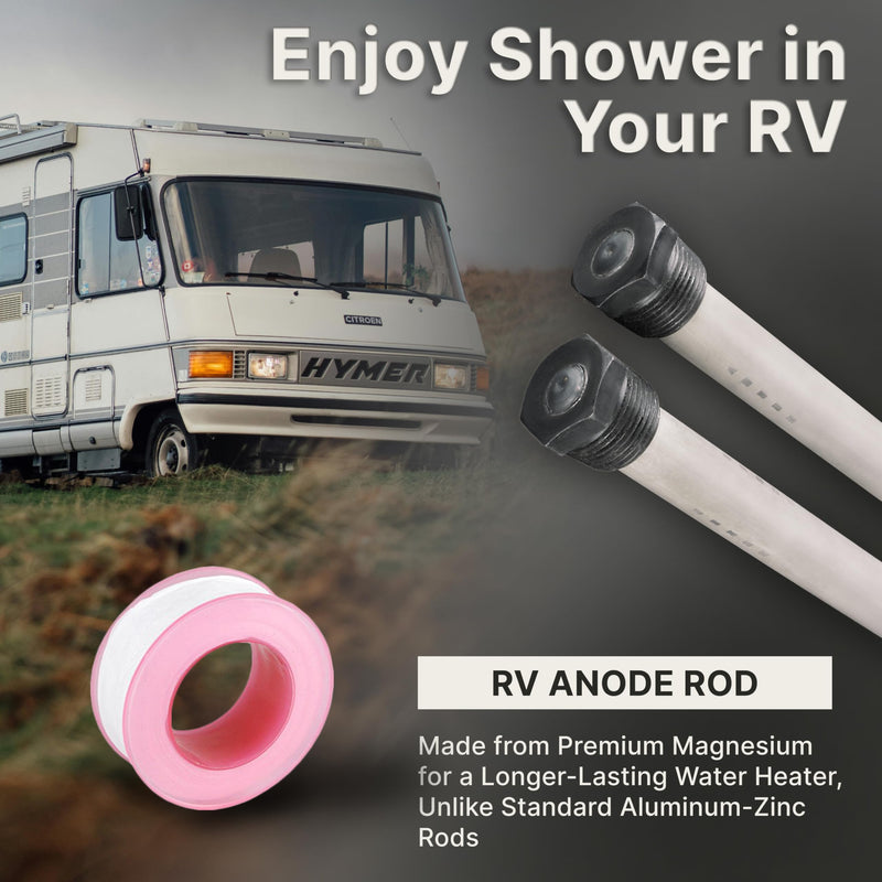 Anode RV Water Heater Set of 2 - Camper Water Heater Anode Rod 3/4'' Thread - Magnesium RV Anode Rod - Compatible with Mor-Flo and Suburban Water Heater Tanks