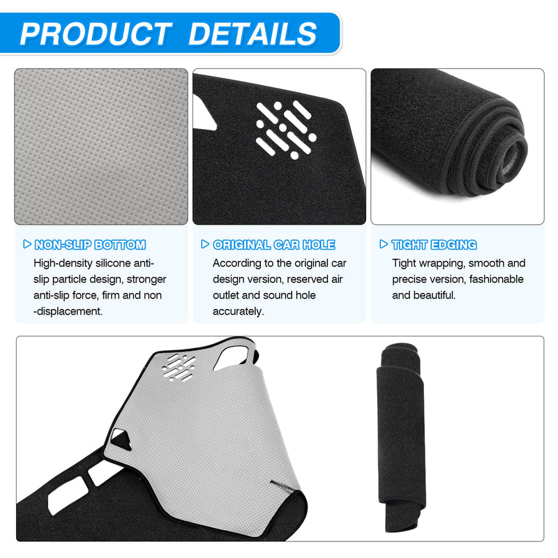 Sonata Dash Cover - Dashboard Cover Fits for Hyundai Sonata 2011 2012 2013 2014, Felt Dash Mat for Sonata Accessories, Silicone Back Anti-Slip, Dashboard Sunshield Hyundai Sonata 2011-2014