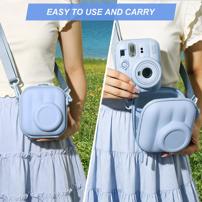 Camera Case for Fujifilm Instax Mini 13/12/11/EVO/SE Camera, Blue Hard Shell Case
