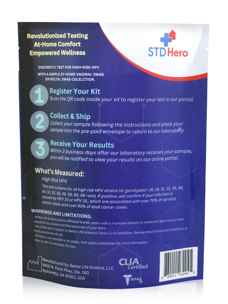 STD Hero At-Home HPV Test – Easy & Convenient Human Papillomavirus Screening for Men & Women, Quick Results for HPV Detection and Early Awareness