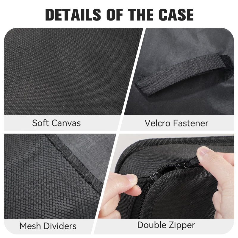 AVID POWER Tool Bag, 12 Inch Tool Storage Carrying Case, Suitable for Cordless Drill, Tire Inflator, Impact Wrench, Soft Canvas Power Tool Pouch with Mesh Dividers & Double Zipper