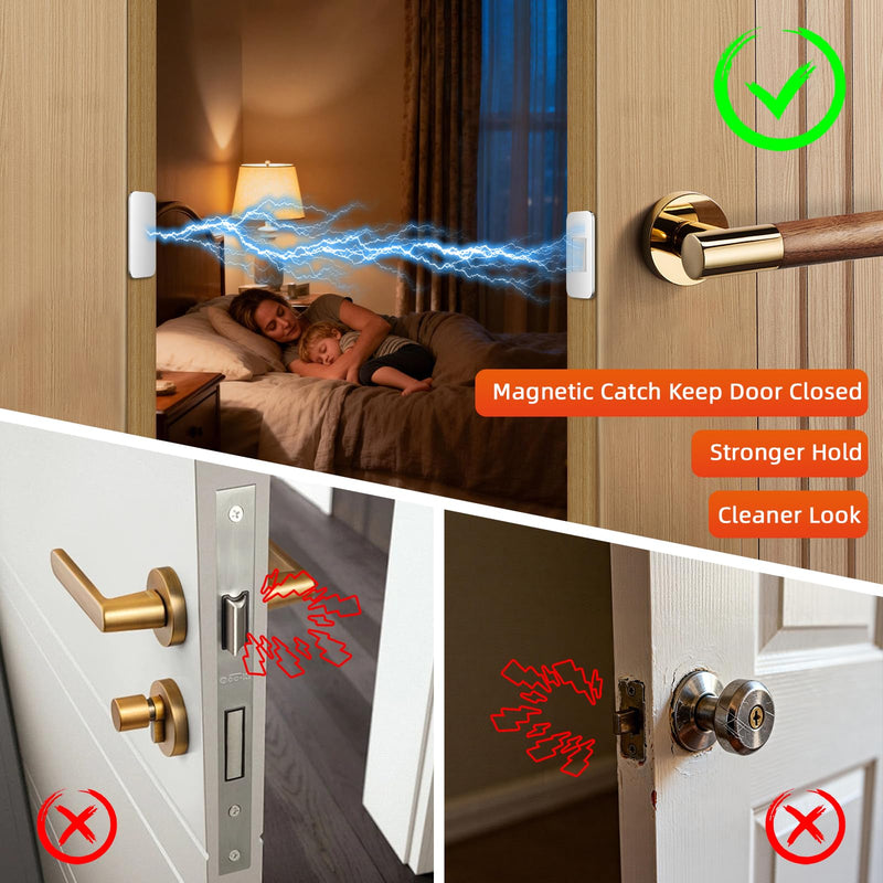 20 Pack No Drill Magnetic Cabinet Catch, Jiayi Invisible Ultra Thin Drawer Magnets, Stainless Steel Magnet Latch with Strong Adhesive for Quiet Closure, Bathroom Vanities, Desks, Closets, French Doors Silver 20
