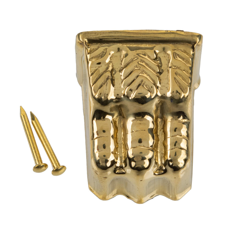 Small Stamped Brass Furniture Leg Claw Feet | Toe Cap to Protect Feet of Table, Dresser, Sofa | Antique Furniture Reproduction Hardware | UA-375-TCPB (4) 4