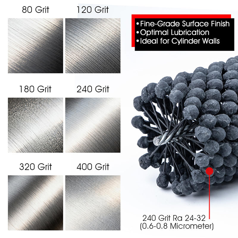 4 Inch Cylinder Hone Tool with 240 Grit Ball Brush, Flexible Engine Hone for Professional Cylinder Ball Honing & Deburring, Ideal for Engine Rebuilding on Cast Iron, Steel & Mild Steel 240.0 4'' (101.6 mm)