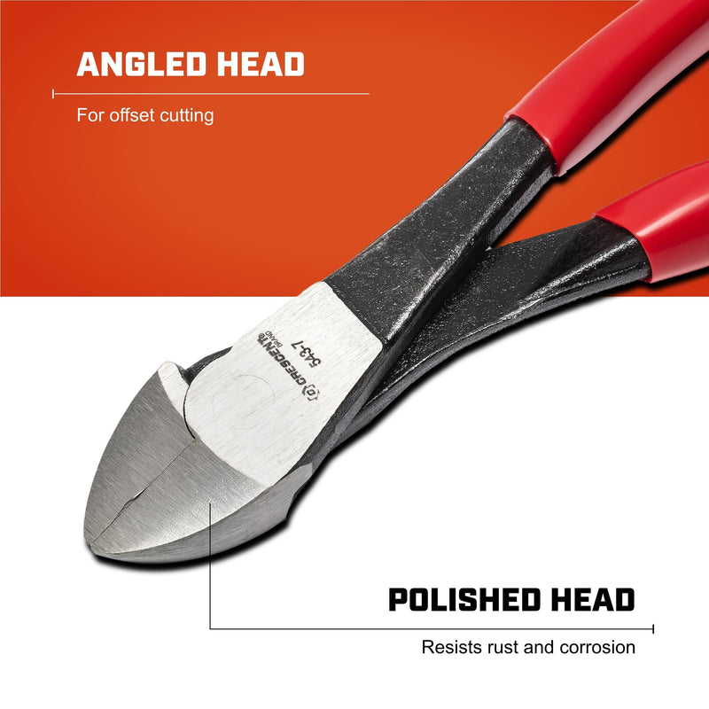 Crescent 7" Heavy-Duty Diagonal Flush Cutting Pliers - Bagged - 5437CENN