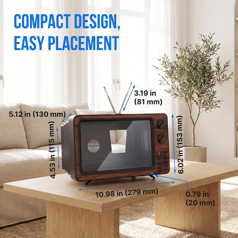 BlackSquid Phone Screen Magnifier Retro TV - Cell Phone Holder | Vintage Old TV Prop Foldable 12 Inch 3D HD Screen Amplifier for Movies - Magnifying Screen Fit for iPhone All Smartphones 1 Pack
