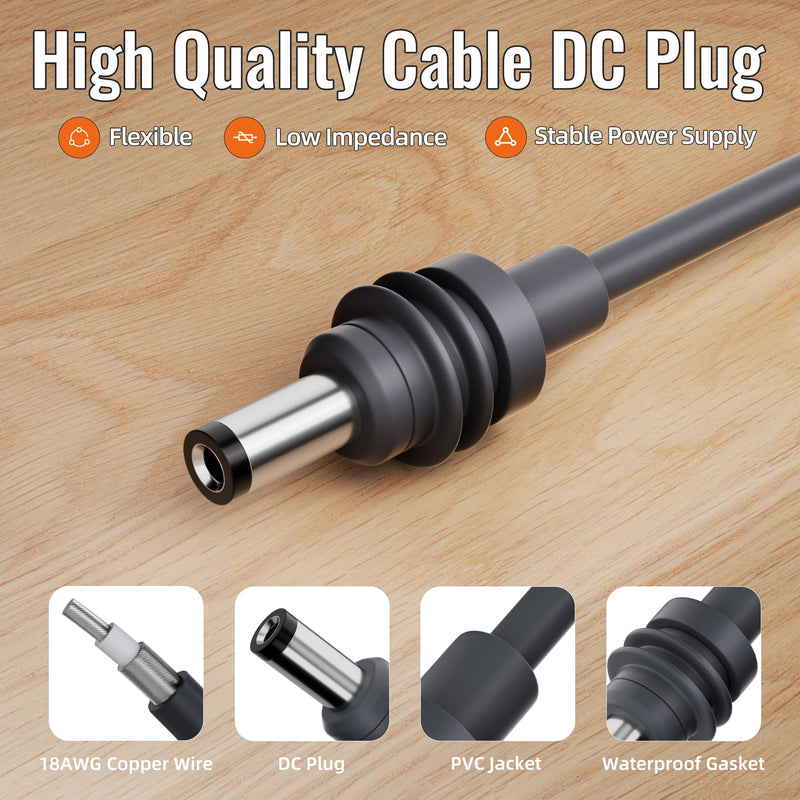 Starlink Mini Power Cable for 18V Battery, Power Adapter Converter with 3.28FT Starlink Mini DC 18AWG Power Cable Power Cable for M Battery