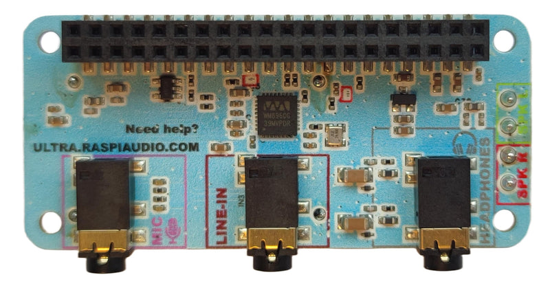 RASPIAUDIO Audio DAC Hat Sound Card for Raspberry PI5 All Models Pi5 / Pi Zero / Pi4/ Pi3B / Pi3B+ / Better Quality Than USB (Ultra++) Plug and Play no Driver blue