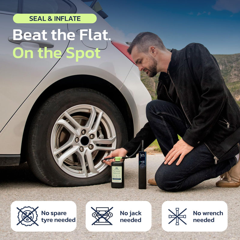 Woowind Tire Sealant Instant Flat Tire Repair Kit (15.22oz) – Seals Punctures Up to 0.236Inch for Cars, Trucks & SUVs – TPMS Safe, All-Weather, Works with Most Inflators, Drive 125mi