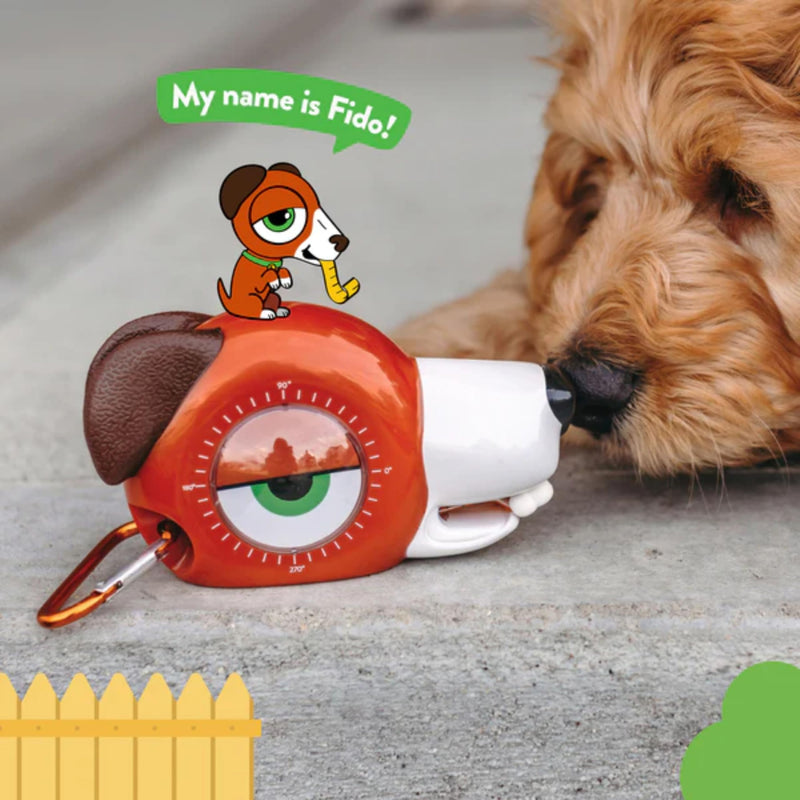 Handy Famm Fido The Dog 4-in-1 Kids Measuring Tape with Adjustable Level Eye, Angle Finder & Eraser Ears – Montessori STEM Educational Toy, Real Tape-Measure for Children Ages 3+