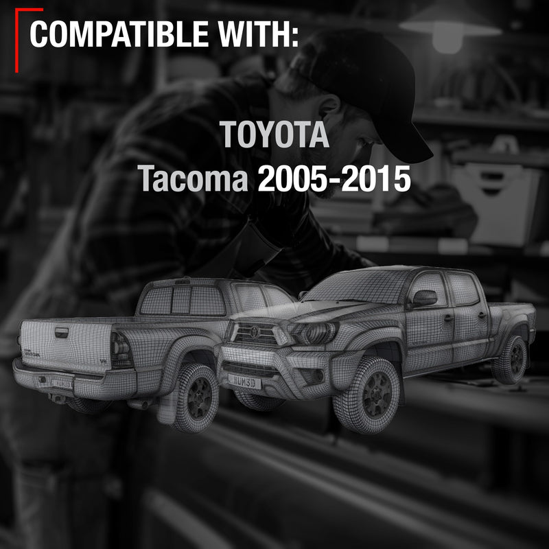 Tailgate Cable Replacement Set, Rear Left & Right Side - Compatible with 2005-2015 Toyota Tacoma - Tailgate Support Cable Straps, Metal 12 1/2" Long - OEM 65770-04070, 38545