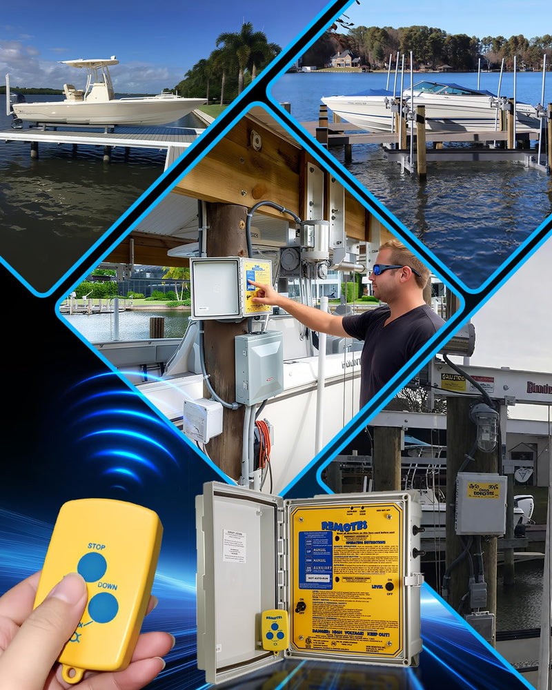 3-Button Boat Transmitter for Gem Wireless Boat Lift Systems Post-March 2007, 372MHz, 300FT Long Range, Water-Resistant & Floats, SP-7240, 5-Year Free Replacement