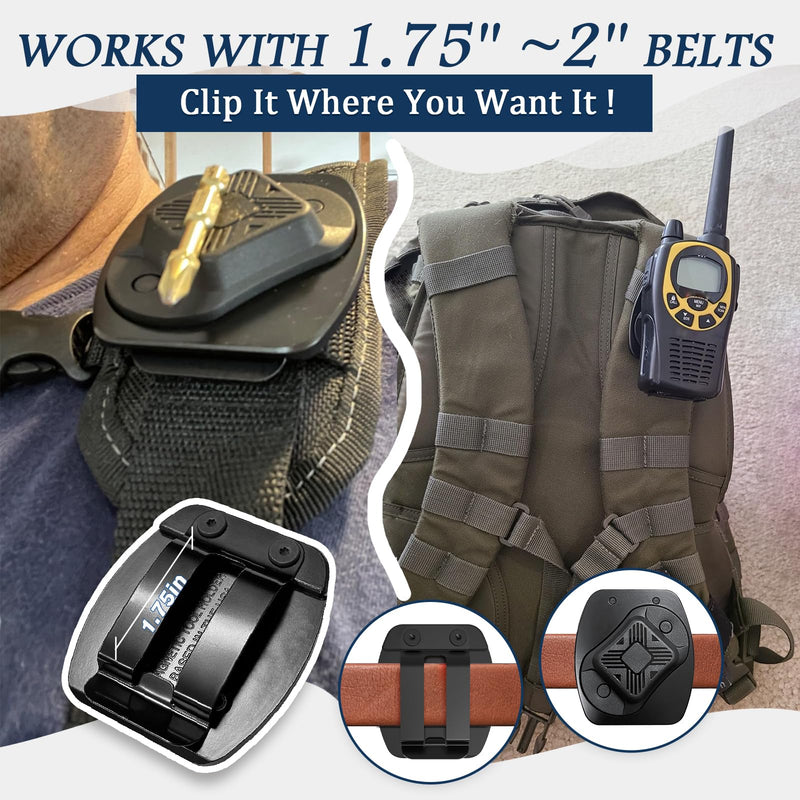 Magnetic Tool Holder, Full Metal Magnetic Belt Clip Holster for Screws, Nails, Hammer, Pliers, Spanner, Sockets, and Any Magnet Hardware, Great for Electricians, Plumbers, Carpenters, Gift for Men/Dad 2Pack Magnetic Tool Holder
