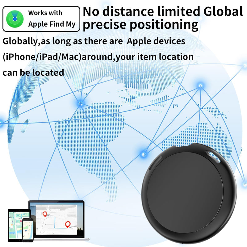 GPS Tracker for Vehicles No Subscription Works with Find My(iOS Only)Hidden | Magnetic Case Mini Car Locator Real-Time Global Tracking Device for Vehicles Motorcycles Waterproof Key Finder No Monthly Fee Black