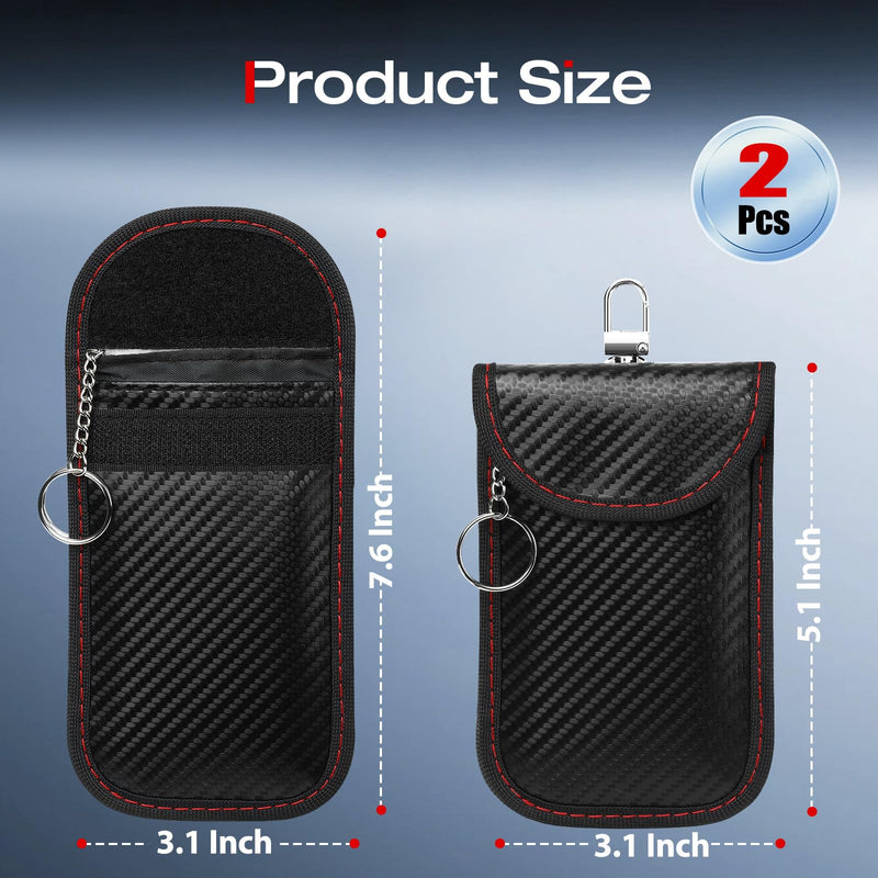 Faraday Bags for Car Keys– 2 Pack Faraday Pouch, RFID Key Fob Protector Signal Blocking Case & Anti-Theft Safe Bag (Small) Small Size(3.1×5.1 Inch)
